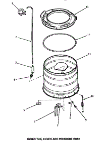 16 - Outer Tub, Cover & Pressure Hose parts for Amana Washer AWM230 from AppliancePartsPros.com