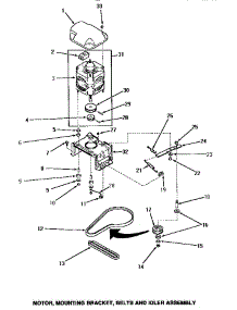 15 - Motor, Mtg Bracket, Belts & Idler Assy parts for Amana Washer AWM250 from AppliancePartsPros.com
