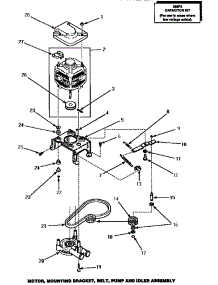 11 - Motor, Mtg Brkt, Belt, Pump & Idler Assy parts for Amana Washer AWM270W from AppliancePartsPros.com
