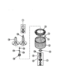 02 - Agitator / Drive Bell / Seal Kit / Tub & Hub parts for Amana Washer AWM270W2 / PAWM270W2 from AppliancePartsPros.com