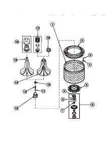 03 - Agitator / Drive Bell / Seal Kit / Tub & Hub parts for Amana Washer AWM270W2 / PAWM270W2 from AppliancePartsPros.com