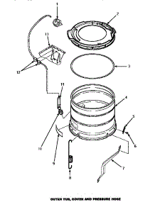 12 - Outer Tub, Cover & Pressure Hose parts for Amana Washer AWM290L from AppliancePartsPros.com
