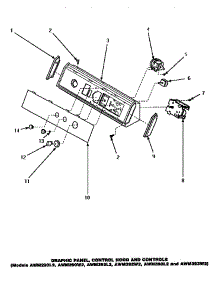 08 - Graphic Panel, Control Hood & Controls parts for Amana Washer AWM290L2 from AppliancePartsPros.com