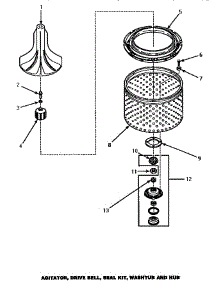 02 - Agitator / Drive Bell / Seal Kit / Tub & Hub parts for Amana Washer AWM290W from AppliancePartsPros.com