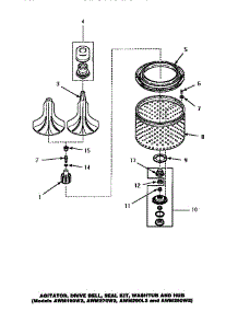 04 - Agitator / Drive Bell / Seal Kit / Tub & Hub parts for Amana Washer AWM290W2 from AppliancePartsPros.com