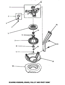 04 - Brg Hsg / Brake / Pulley & Pivot Dome parts for Amana Washer AWM332 from AppliancePartsPros.com