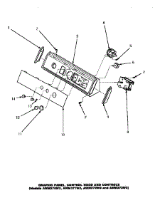 08 - Graphic Panel, Control Hood & Controls parts for Amana Washer AWM371W2 from AppliancePartsPros.com
