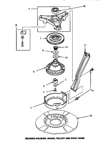 04 - Brg Hsg / Brake / Pulley & Pivot Dome parts for Amana Washer AWM392W2 from AppliancePartsPros.com