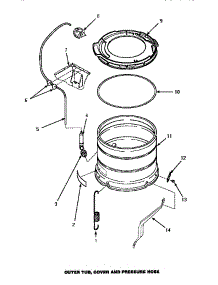 12 - Outer Tub, Cover And Pressure Hose parts for Amana Washer AWM392W2 from AppliancePartsPros.com