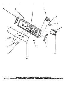 08 - Graphic Panel, Control Hood & Control parts for Amana Washer AWM393W2 from AppliancePartsPros.com