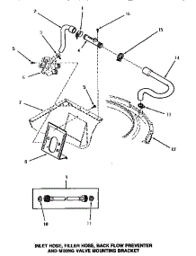 12 - Inlet / Fill Hose / Back Fl Preventer & Brkt parts for Amana Washer AWM432 from AppliancePartsPros.com