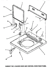 05 - Cab Top / Loading Dr & Ctrl Hood Rear Pan parts for Amana Washer AWM452 from AppliancePartsPros.com