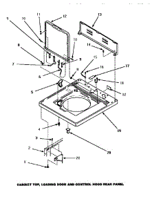 05 - Cab Top / Loading Dr & Ctrl Hood Rear Pan parts for Amana Washer AWM472W2 from AppliancePartsPros.com