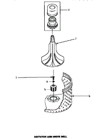 02 - Agitator & Drive Bell parts for Amana Washer AWM492 from AppliancePartsPros.com