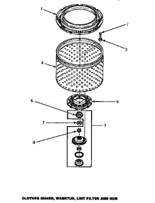 05 - Clothes Guard / Washtub / Lint Filter & Hub parts for Amana Washer AWM492 from AppliancePartsPros.com