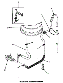 06 - Drain Hose & Siphon Break parts for Amana Washer AWM492 from AppliancePartsPros.com
