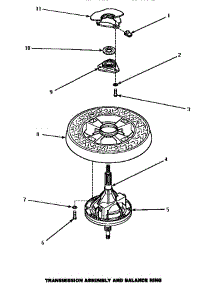 18 - Transmission Assy & Balance Ring parts for Amana Washer AWM492 from AppliancePartsPros.com