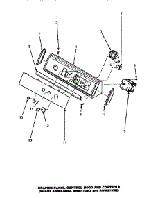 08 - Graphic Panel, Control Hood & Controls parts for Amana Washer AWM573W2 from AppliancePartsPros.com