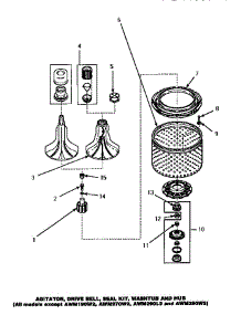 03 - Agitator / Drive Bell / Seal Kit / Tub & Hub parts for Amana Washer AWM593L2 from AppliancePartsPros.com