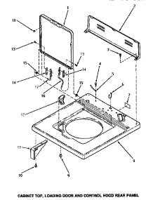 05 - Cab Top / Loading Dr & Ctrl Hood Rear Pan parts for Amana Washer AWM631 from AppliancePartsPros.com