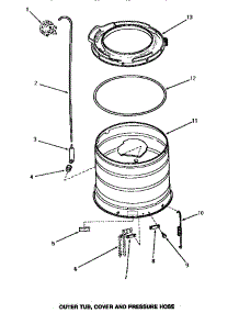 15 - Outer Tub, Cover & Pressure Hose parts for Amana Washer AWM631 from AppliancePartsPros.com