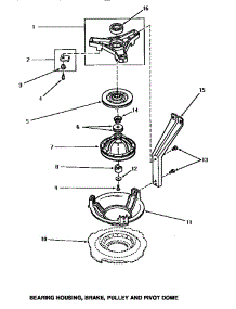04 - Brg Hsg / Brake / Pulley & Pivot Dome parts for Amana Washer AWM651 from AppliancePartsPros.com