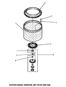 06 - Clothes Guard / Washtub / Lint Filter & Hub parts for Amana Washer AWM651 from AppliancePartsPros.com