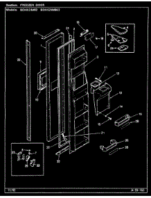 02 - Freezer Door parts for Admiral Refrigerator BDNS24M92 / CP86A from AppliancePartsPros.com