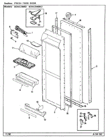 04 - Fresh Food Door parts for Admiral Refrigerator BDNS24M9K2 / CP87A from AppliancePartsPros.com