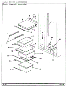 07 - Shelves & Accessories parts for Admiral Refrigerator BDNS24M9K2 / CP87A from AppliancePartsPros.com