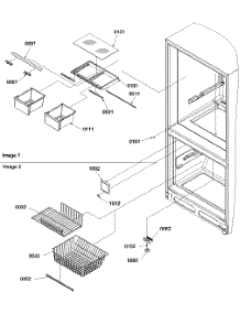03 - Crisper Assy & Freezer Feature Assy parts for Amana Refrigerator BG18VL / P1320704W L from AppliancePartsPros.com