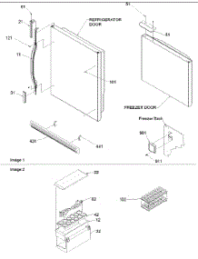 04 - Door Handles & Accessories parts for Amana Refrigerator BG21V1W / P1325026W W from AppliancePartsPros.com