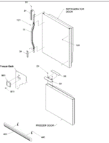 04 - Door Handles & Accessories parts for Amana Refrigerator BG21VC / P1325013W C from AppliancePartsPros.com