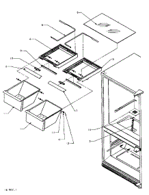 04 - Crisper Compartment parts for Amana Refrigerator BQ20RBL / P1161505W L from AppliancePartsPros.com