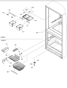 03 - Crisper Assy & Freezer Feature Assy parts for Amana Refrigerator BR18V2E / P1320708W B from AppliancePartsPros.com