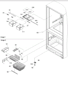 03 - Crisper Assy & Freezer Feature Assy parts for Amana Refrigerator BR18VSE / P1320703W S from AppliancePartsPros.com