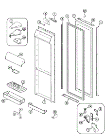 04 - Fresh Food Door parts for Admiral Refrigerator BS24X8D3V from AppliancePartsPros.com