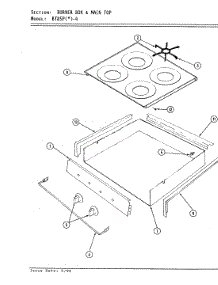 02 - Burner Box & Main Top parts for Magic Chef Cooktop BT85PA-4 from AppliancePartsPros.com
