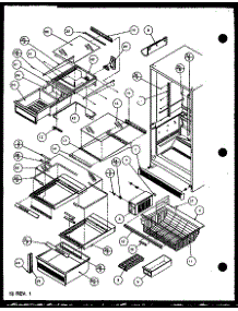 03 - Cabinet Interior parts for Amana Refrigerator BZ22QL / P1153001W L from AppliancePartsPros.com