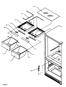 03 - Crisper Compartment parts for Amana Refrigerator BZ22RL / P1161603W L from AppliancePartsPros.com
