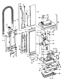 02 - Mainbody, Handle, Outerbag parts for Hoover Vacuum C1411930 from AppliancePartsPros.com