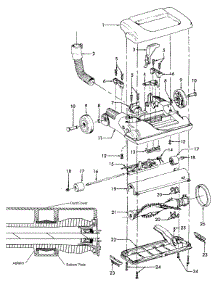 02 - Agitator, Mainbody, Hood parts for Hoover Vacuum C1701900 from AppliancePartsPros.com
