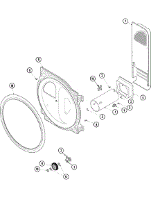 08 - Rear Bulkhead, Roller & Air Duct (Gas) parts for Crosley Dryer CDG9500W from AppliancePartsPros.com