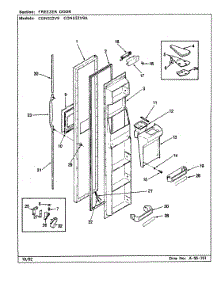 02 - Freezer Door parts for Maytag Refrigerator CDNS22V9A / CR38A from AppliancePartsPros.com