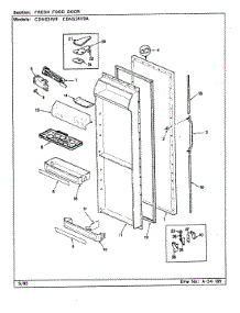 04 - Fresh Food Door parts for Maytag Refrigerator CDNS24V9A / CR86A from AppliancePartsPros.com