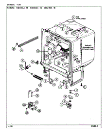 05 - Tub parts for Crosley Dishwasher CDU2CA-48 from AppliancePartsPros.com