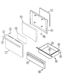 04 - Door / Drawer (Ce3500ppx) parts for Crosley Range CE3500PPW from AppliancePartsPros.com
