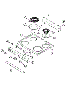 09 - Top Assembly / Control Panel (Ce3500ppx) parts for Crosley Range CE3500PPW from AppliancePartsPros.com