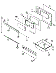 02 - Door / Drawer (``X`` Door Ser.11) parts for Crosley Range CE3531XUW from AppliancePartsPros.com