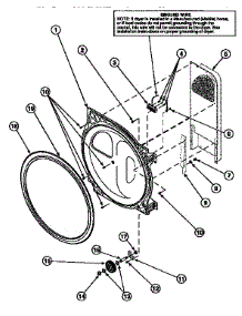19 - Rear Blkhd / Seal / Cylinder Roller / Term Blk parts for Amana Dryer CE4317L2 / PCE4317L2 from AppliancePartsPros.com